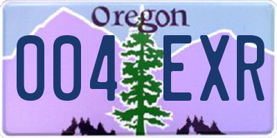 OR license plate 004EXR