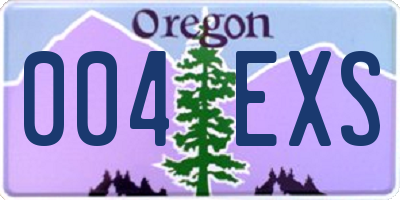OR license plate 004EXS