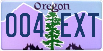 OR license plate 004EXT