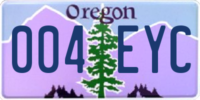 OR license plate 004EYC