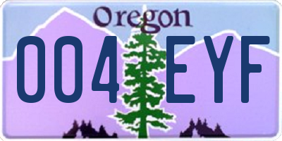 OR license plate 004EYF