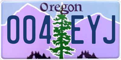 OR license plate 004EYJ