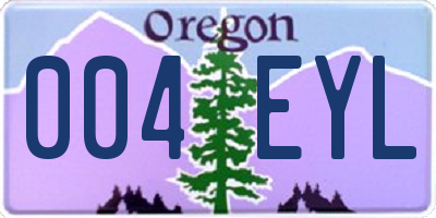 OR license plate 004EYL