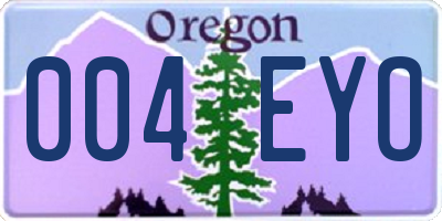 OR license plate 004EYO