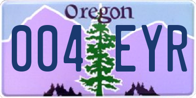 OR license plate 004EYR