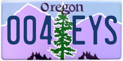 OR license plate 004EYS
