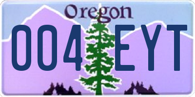 OR license plate 004EYT