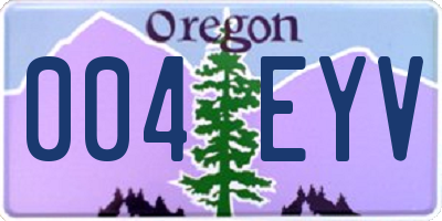 OR license plate 004EYV
