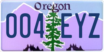 OR license plate 004EYZ