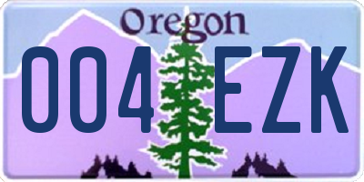 OR license plate 004EZK