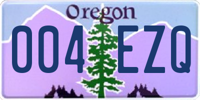 OR license plate 004EZQ