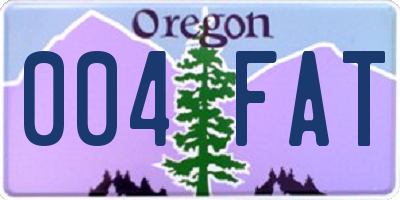 OR license plate 004FAT