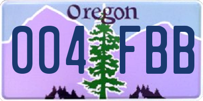 OR license plate 004FBB