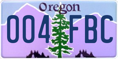 OR license plate 004FBC