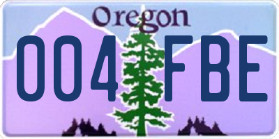 OR license plate 004FBE