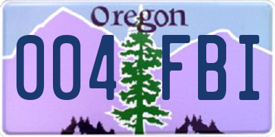 OR license plate 004FBI