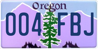 OR license plate 004FBJ