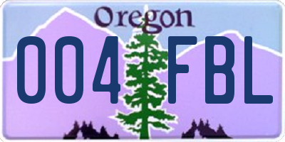 OR license plate 004FBL