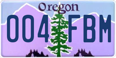 OR license plate 004FBM