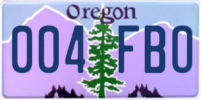 OR license plate 004FBO