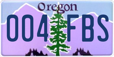 OR license plate 004FBS
