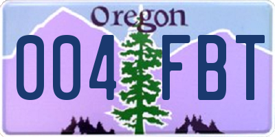 OR license plate 004FBT