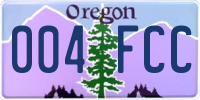 OR license plate 004FCC