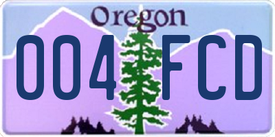 OR license plate 004FCD