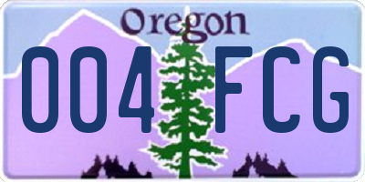OR license plate 004FCG