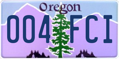 OR license plate 004FCI