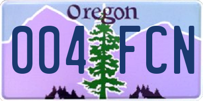 OR license plate 004FCN