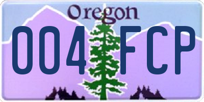 OR license plate 004FCP