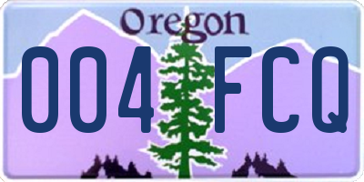 OR license plate 004FCQ