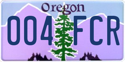 OR license plate 004FCR