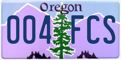 OR license plate 004FCS