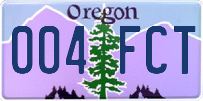OR license plate 004FCT