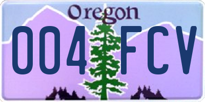 OR license plate 004FCV