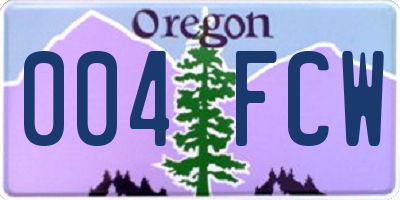 OR license plate 004FCW
