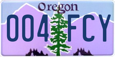 OR license plate 004FCY