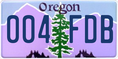 OR license plate 004FDB