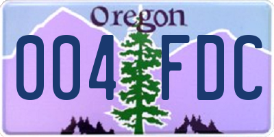 OR license plate 004FDC
