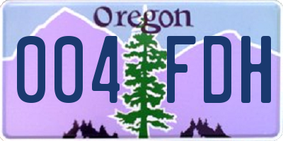 OR license plate 004FDH