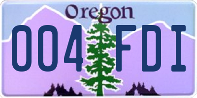 OR license plate 004FDI