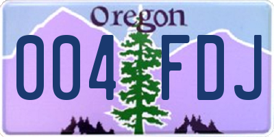 OR license plate 004FDJ