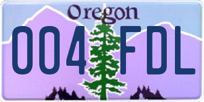 OR license plate 004FDL