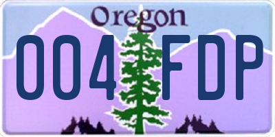 OR license plate 004FDP