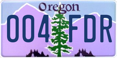 OR license plate 004FDR