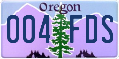 OR license plate 004FDS