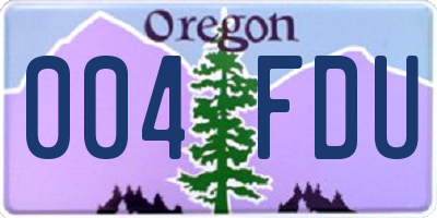 OR license plate 004FDU