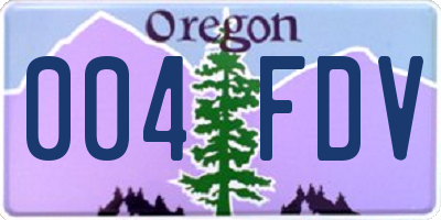 OR license plate 004FDV